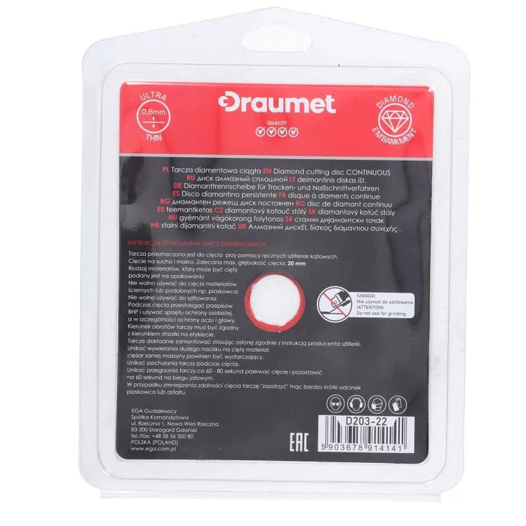 Disc diamantat Ultra-Subtire pentru ceramica portelanata 125x0.8mm