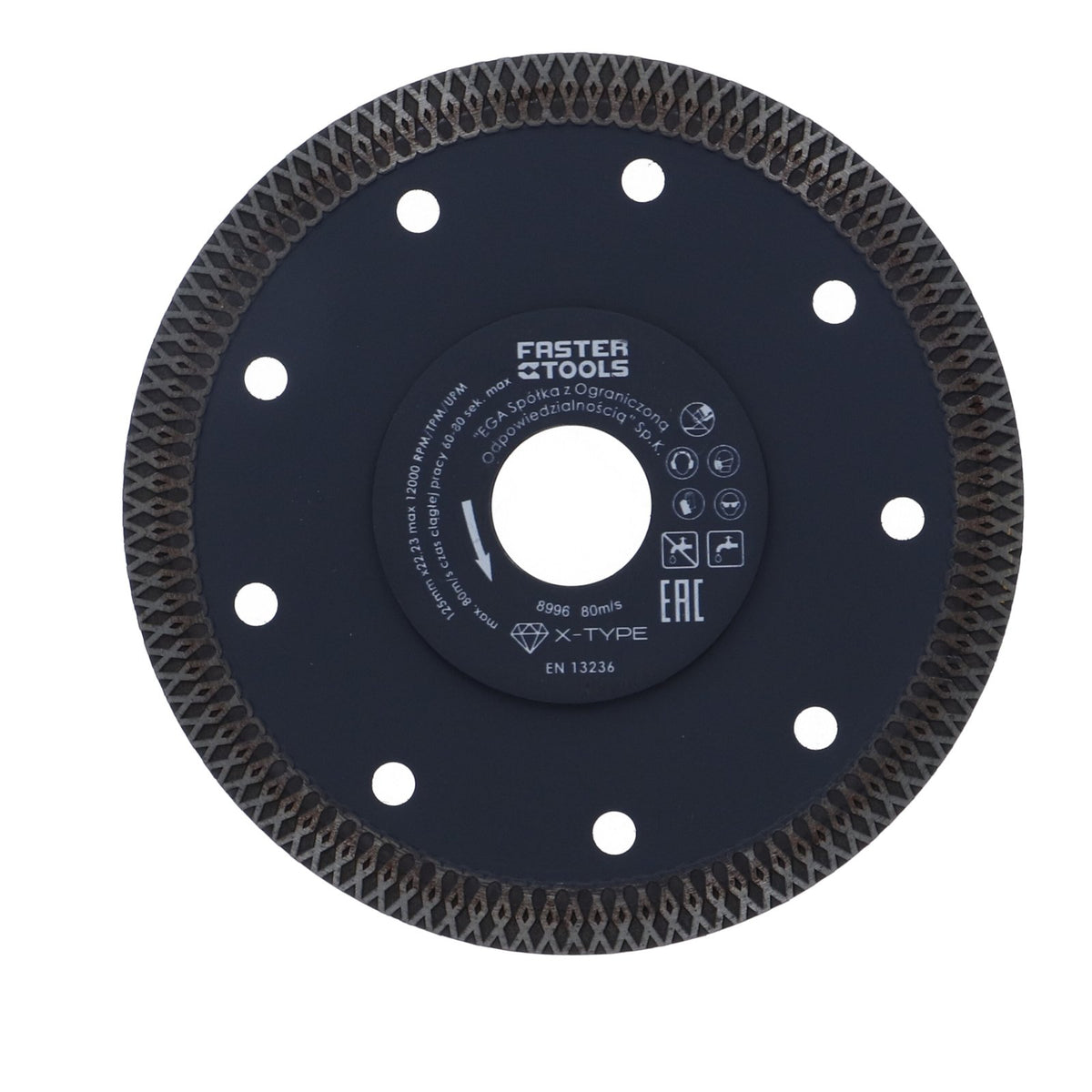 Disc subtire turbo pentru taiere ceramica dura, gresie portelanata 125x1mm Faster Tools