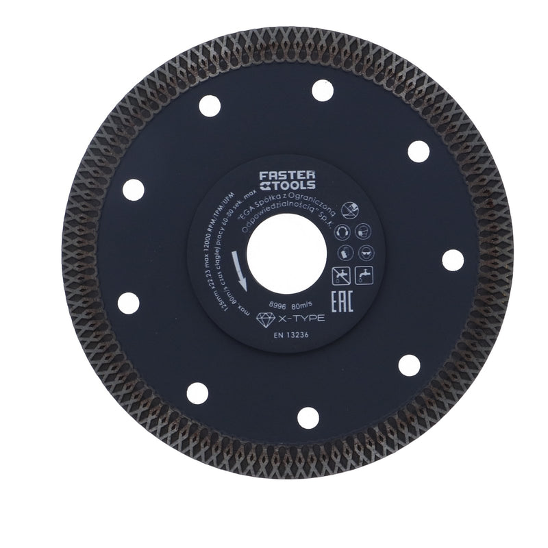 Disc subtire turbo pentru taiere ceramica dura, gresie portelanata 125x1mm Faster Tools-1