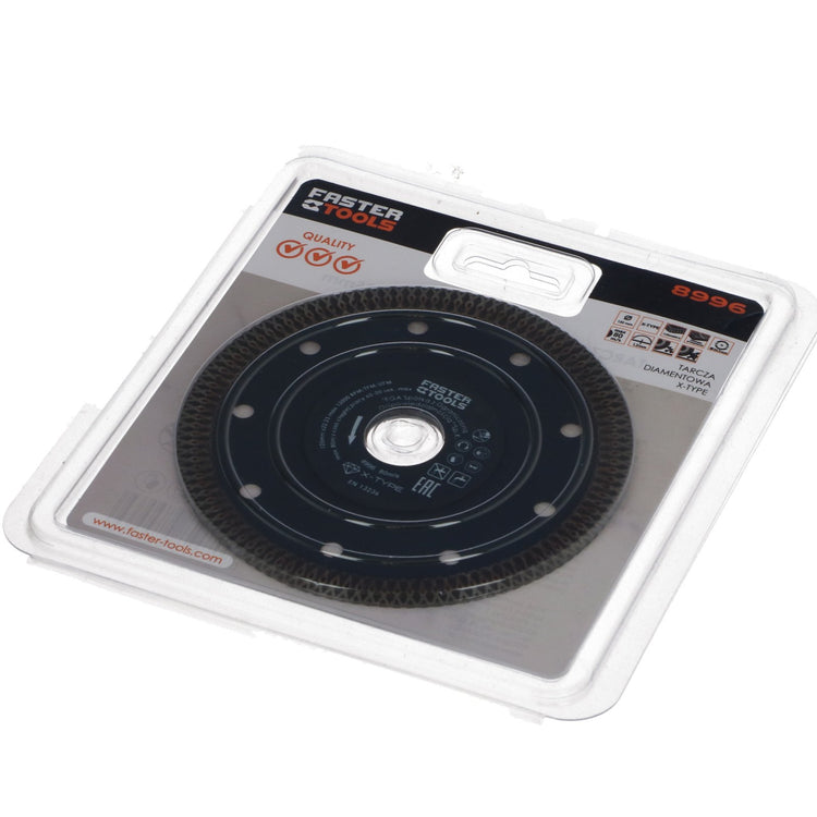 Disc subtire turbo pentru taiere ceramica dura, gresie portelanata 125x1mm Faster Tools