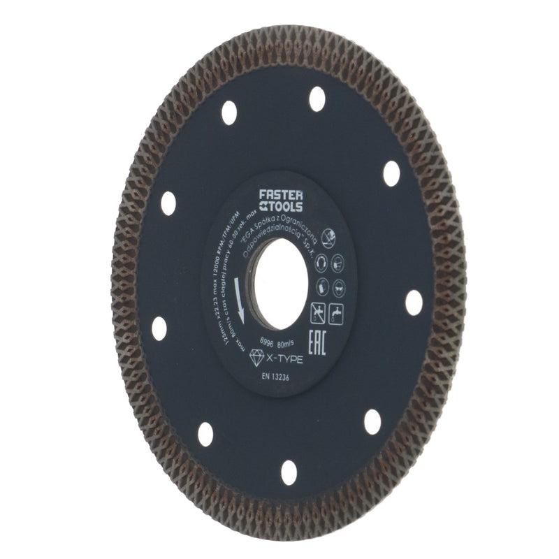 Disc subtire turbo pentru taiere ceramica dura, gresie portelanata 125x1mm Faster Tools-2
