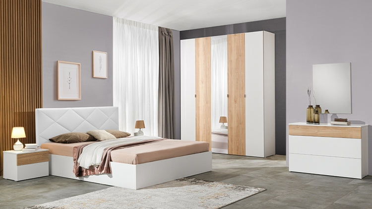 Dormitor Patrizia, Alb/Sonoma