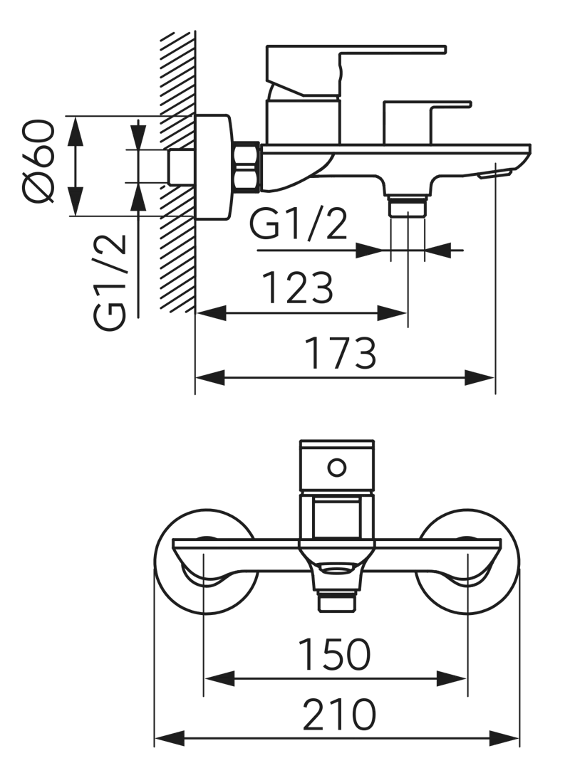 FERRO BAL1 BATERIE PERETE CADA/DUS TALASSA CROM FARA ACCESORII-4