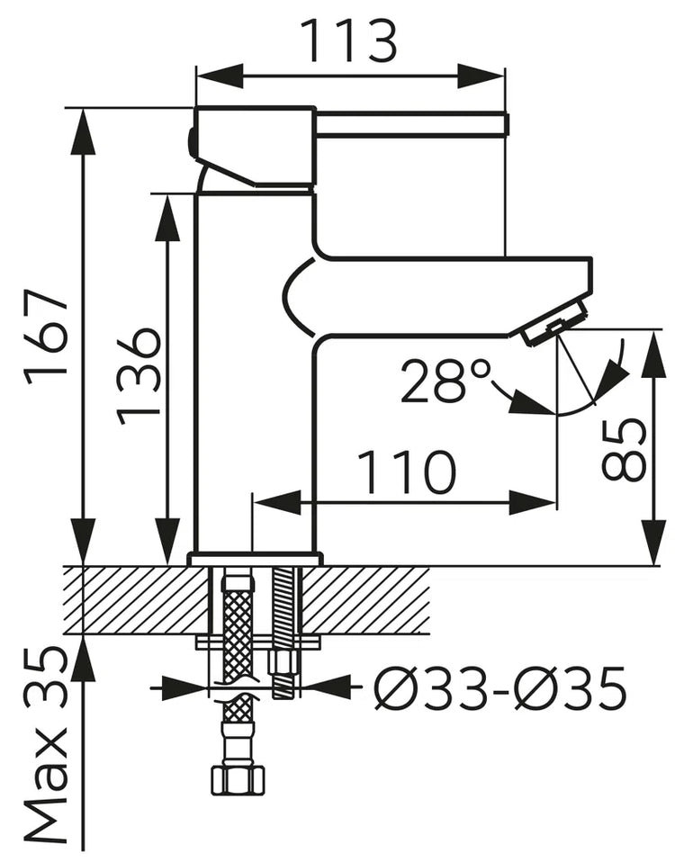 Baterie stativă lavoar FIESTA GOLD