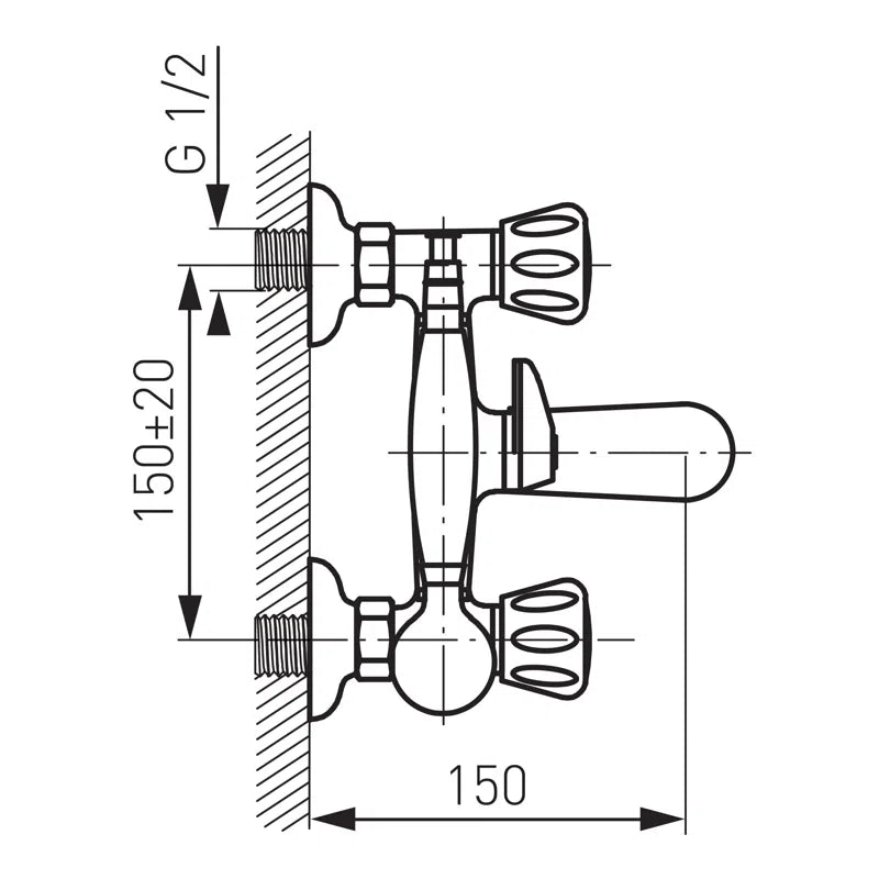 Baterie perete cadă-duș cu accesorii STANDARD-2