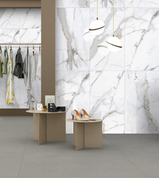 Gresie Luxury Himalaya White 60x120 cm, lucioasa