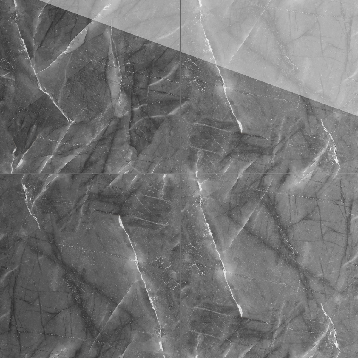 Gresie portelanata exterior / interior Armany Grey Endless, 60 x 60 cm, lucioasa, rectificata, tip marmura