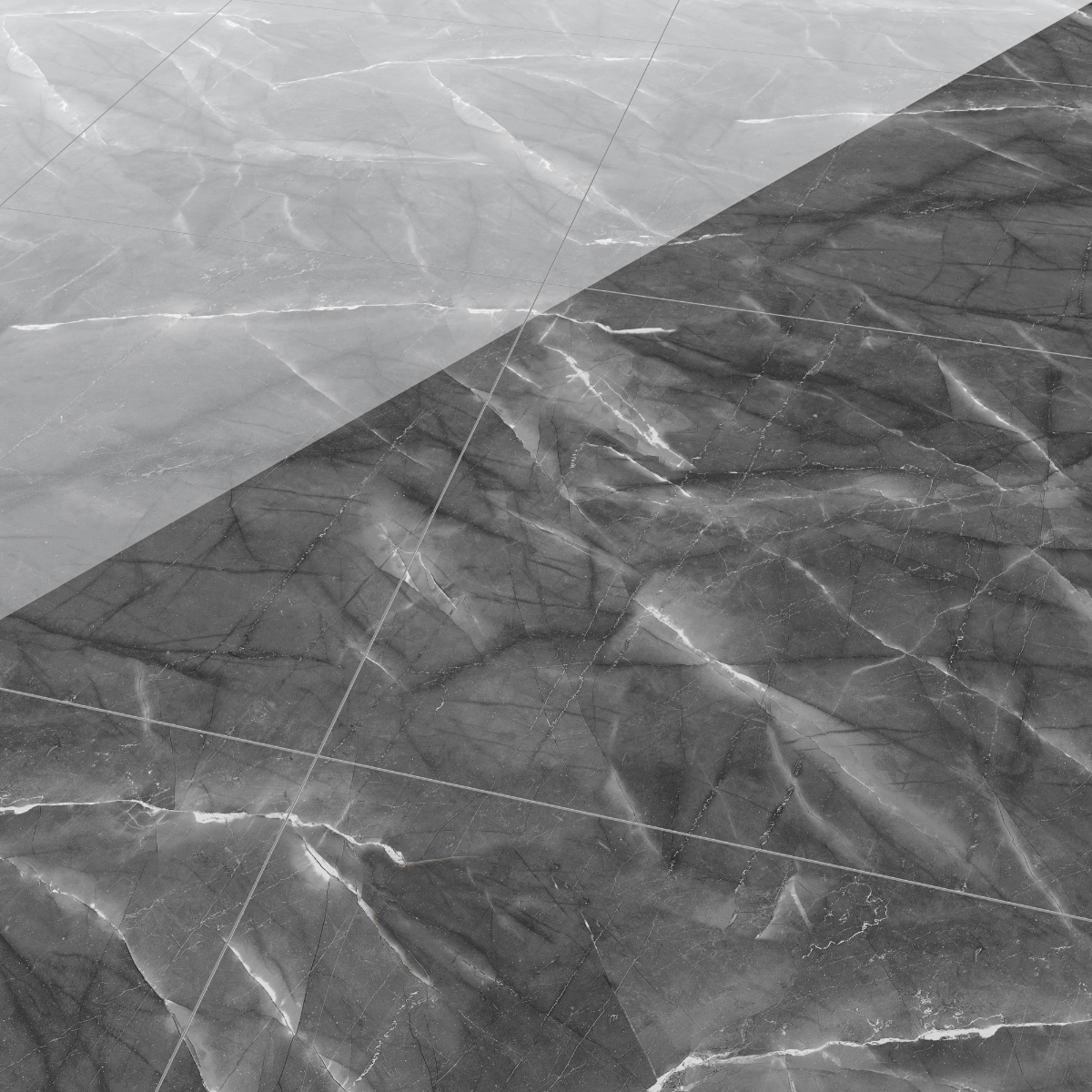 Gresie portelanata exterior / interior Armany Grey Endless, 60 x 60 cm, lucioasa, rectificata, tip marmura