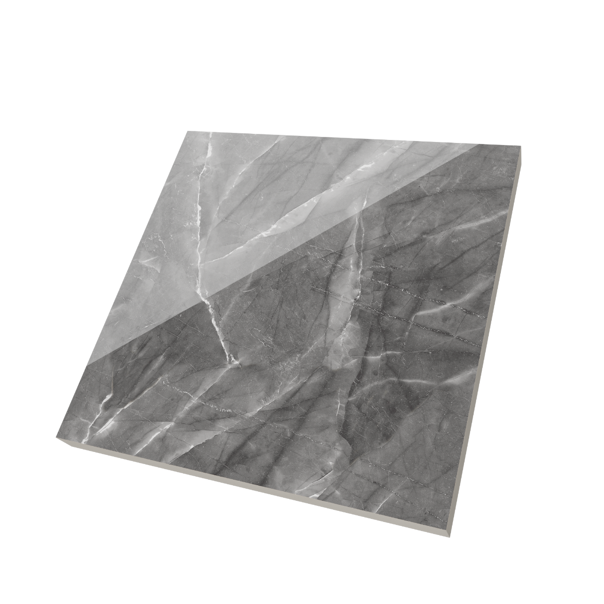 Gresie portelanata exterior / interior Armany Grey Endless, 60 x 60 cm, lucioasa, rectificata, tip marmura