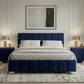 Set pat Cozy, 160x200 cm, suport saltea cu doua noptiere tapitate
