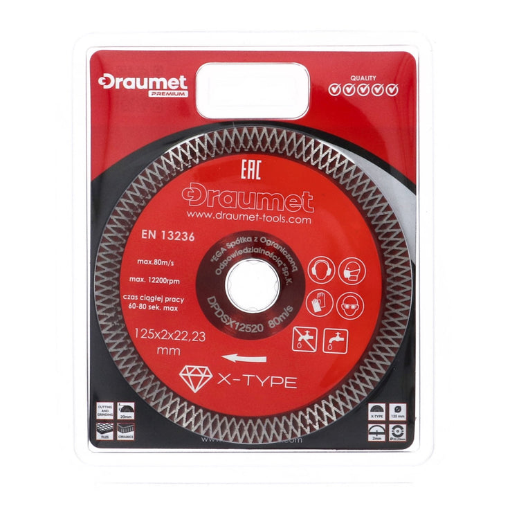 Disc diamantat DUAL-PART 125x2mm pentru granit, marmura, gresie PROFESIONAL Draumet