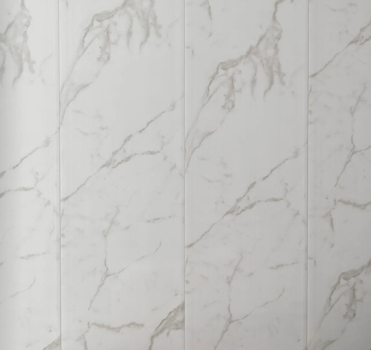 Lambriu PVC cu canale, Buker Pvc, Marmura Alb, 20 cm / 8 mm, 4 m, 8 m2/pachet