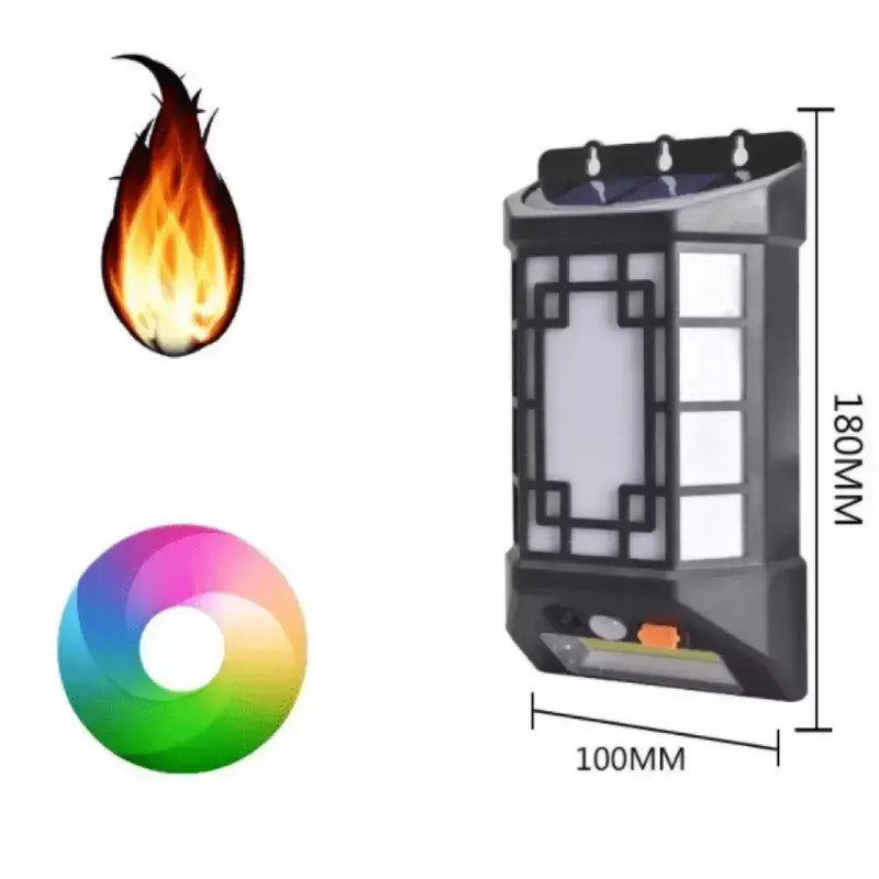 Lampă LED de Perete, Solară, cu Senzor, Tip Flacără-2