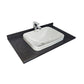 Seria 633 - Mobilier baie MDF cu blat compozit ceramica 80cm negru + Lavoar Granit