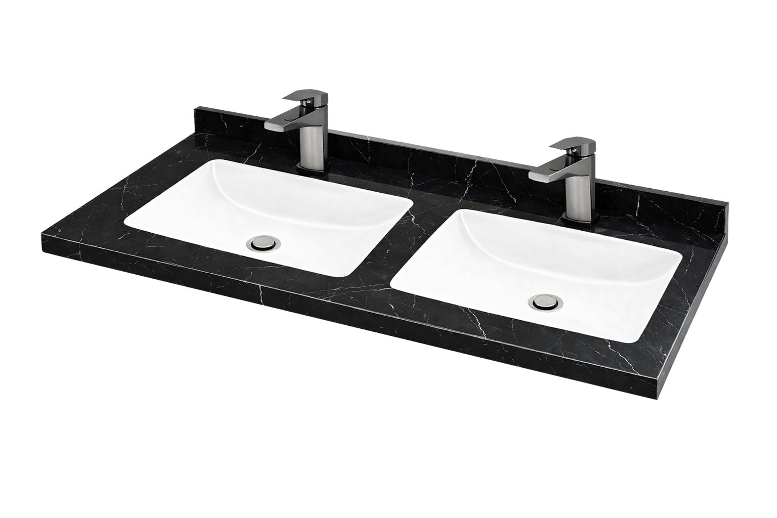 SERIA 033 - MOBILIER BAIE 120CM MDF NEGRU+LAVOAR GRANIT NEGRU/ALB