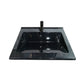 Mobilier Baie MDF și lavoar granit, Seria 486, Sertare, 60cm, Negru