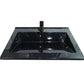 Mobilier Baie MDF și lavoar granit, Seria 486, Sertare, 80cm, Negru