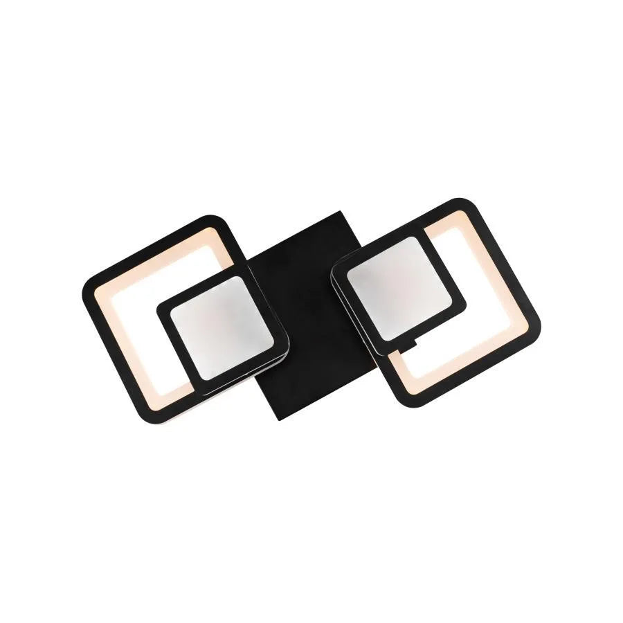 Lustra LED cu telecomanda BALANS 44W, 2 Patrate, lumina Rece/Calda/Neutra, Dimabila, Negru