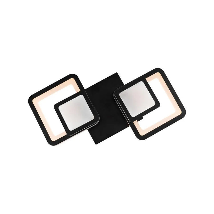 Lustra LED cu telecomanda BALANS 44W, 2 Patrate, lumina Rece/Calda/Neutra, Dimabila, Negru
