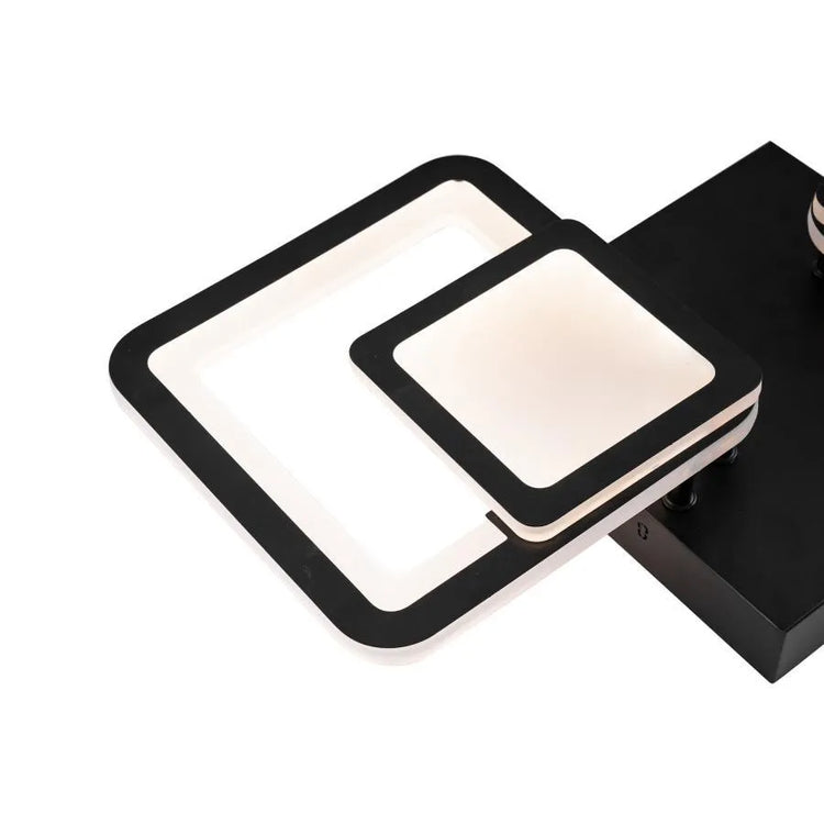 Lustra LED cu telecomanda BALANS 44W, 2 Patrate, lumina Rece/Calda/Neutra, Dimabila, Negru