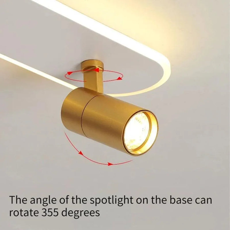 Lustra LED cu Proiector Reglabil FISSO Camilla, 49W, lumina Rece/Calda/Neutra, Auriu Lucios-4