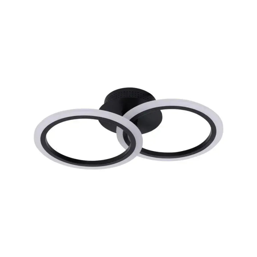 Lustra LED cu telecomanda BETTY 27W, 2 Cercuri, lumina Rece/Calda/Neutra, Dimabila, Negru