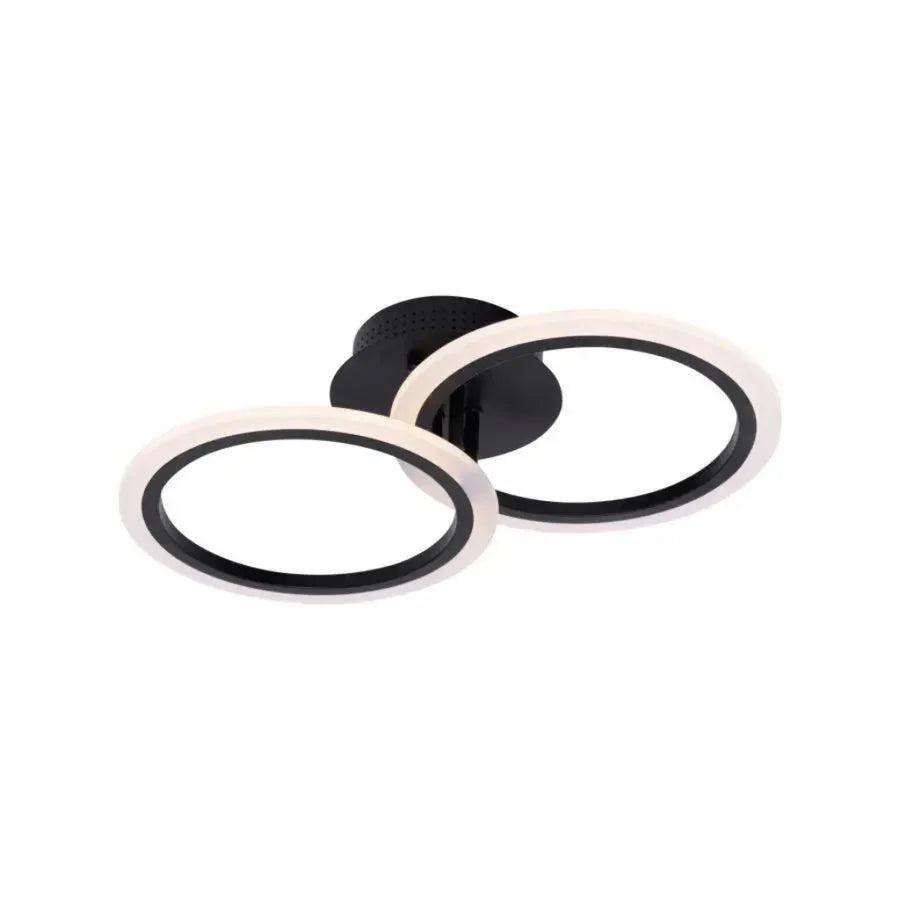 Lustra LED cu telecomanda BETTY 27W, 2 Cercuri, lumina Rece/Calda/Neutra, Dimabila, Negru