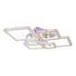 Lustra LED cu telecomanda si cristal NOVA RHOMBA RGB 178W, 6 Patrate, lumina Rece/Calda/Neutra, Dimabila, Crom Lucios