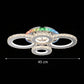 Lustra LED cu telecomanda si cristal NOVA ROTONDA RGB 82W, 4 Cercuri, lumina Rece/Calda/Neutra, Dimabila, Crom
