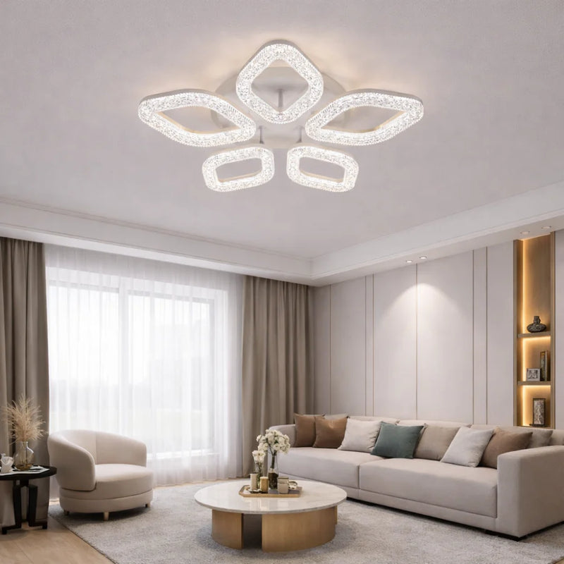 Lustra LED cu telecomanda, 67W, Lumina Rece/Calda/Neutra, Dimabila, Auriu-1