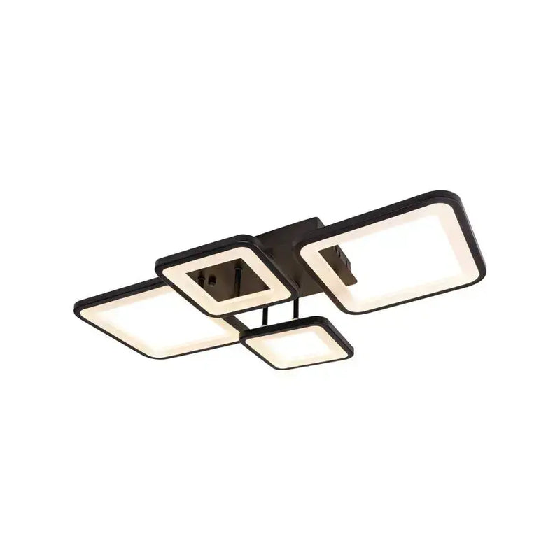 Lustra LED cu telecomanda ELLA 67W, 4 Patrate, lumina Rece/Calda/Neutra, Dimabila, Negru-6