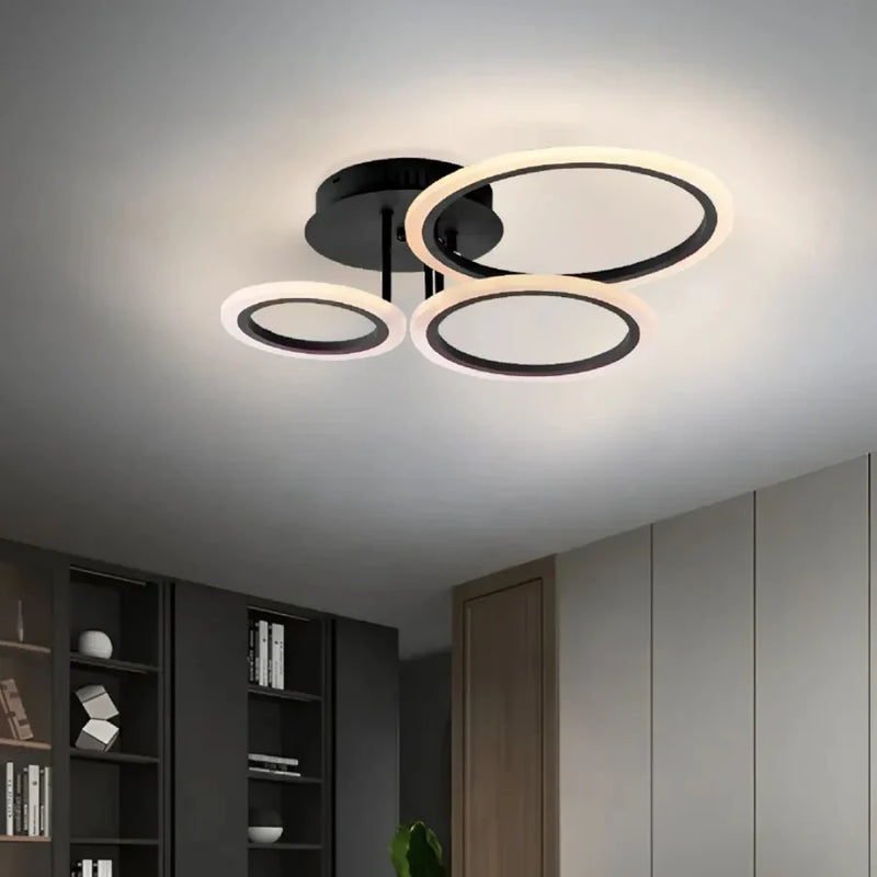 Lustra LED cu telecomanda BETTY 40W, 3 Cercuri, lumina Rece/Calda/Neutra, Dimabila, Negru-5
