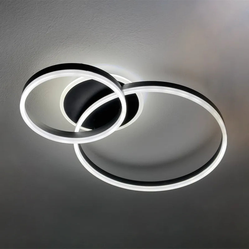 Lustra LED cu telecomanda RINOVA 66W, 2 Cercuri, lumina Rece/Calda/Neutra, Dimabila, Negru-2