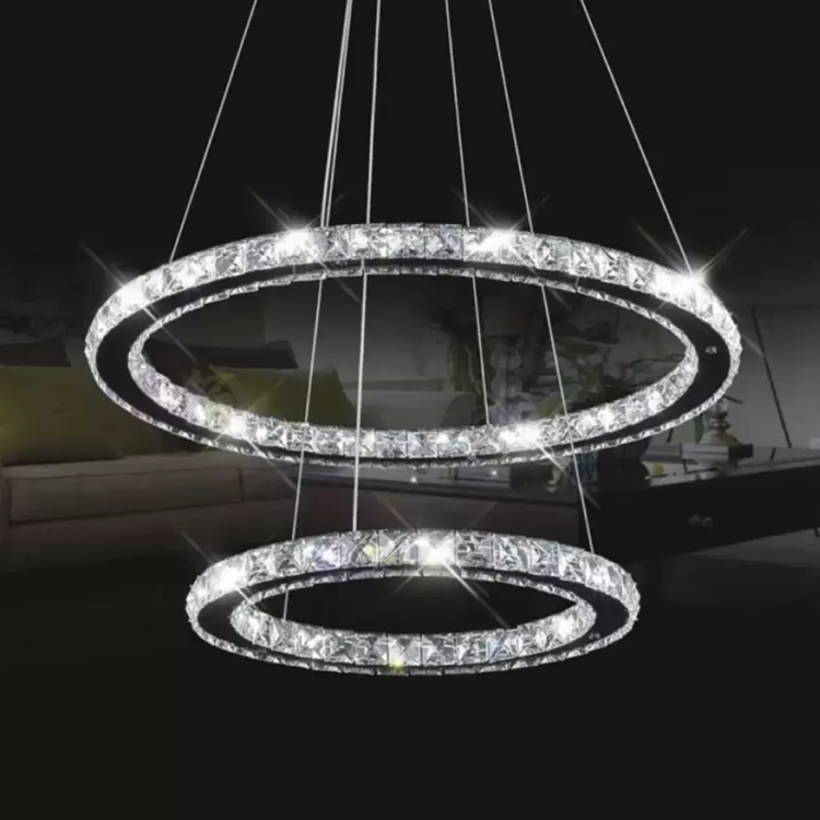 Lustra LED  cu Telecomanda, 80W, 3000/4000/6000K, Metal și Cristal