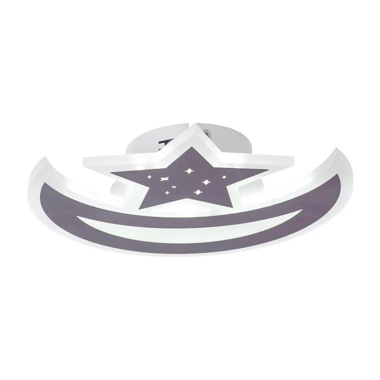 Lustra LED ELLY 36W, Luna si Stea, lumina Rece/Calda/Neutra, Maro