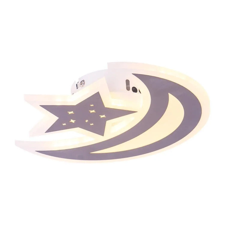 Lustra LED ELLY 36W, Luna si Stea, lumina Rece/Calda/Neutra, Maro