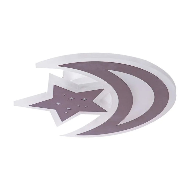 Lustra LED ELLY 36W, Luna si Stea, lumina Rece/Calda/Neutra, Maro