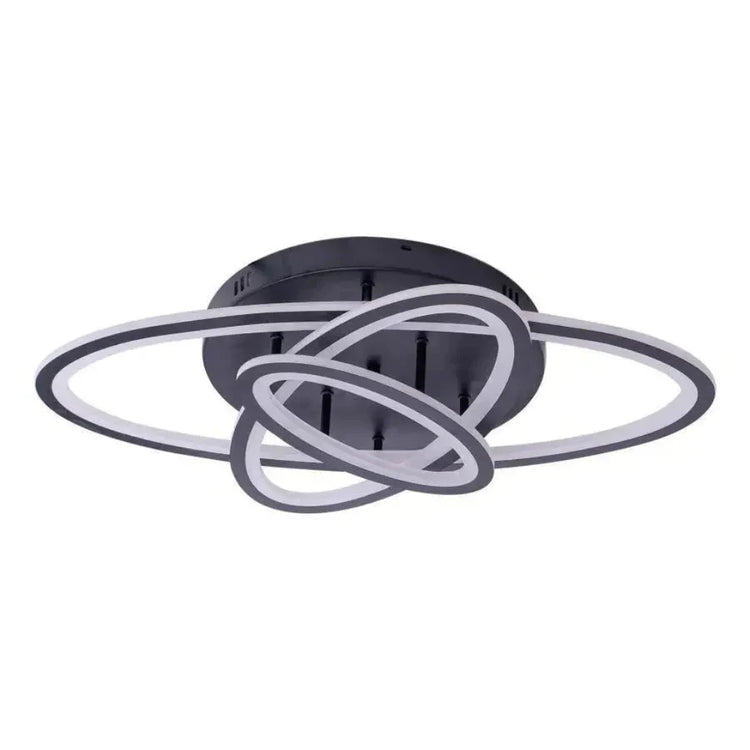 Lustra LED cu telecomanda TIANA 78W, 3 Elipse, lumina Rece/Calda/Neutra, Dimabila, Negru