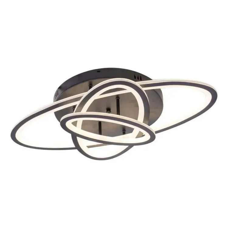 Lustra LED cu telecomanda TIANA 78W, 3 Elipse, lumina Rece/Calda/Neutra, Dimabila, Negru