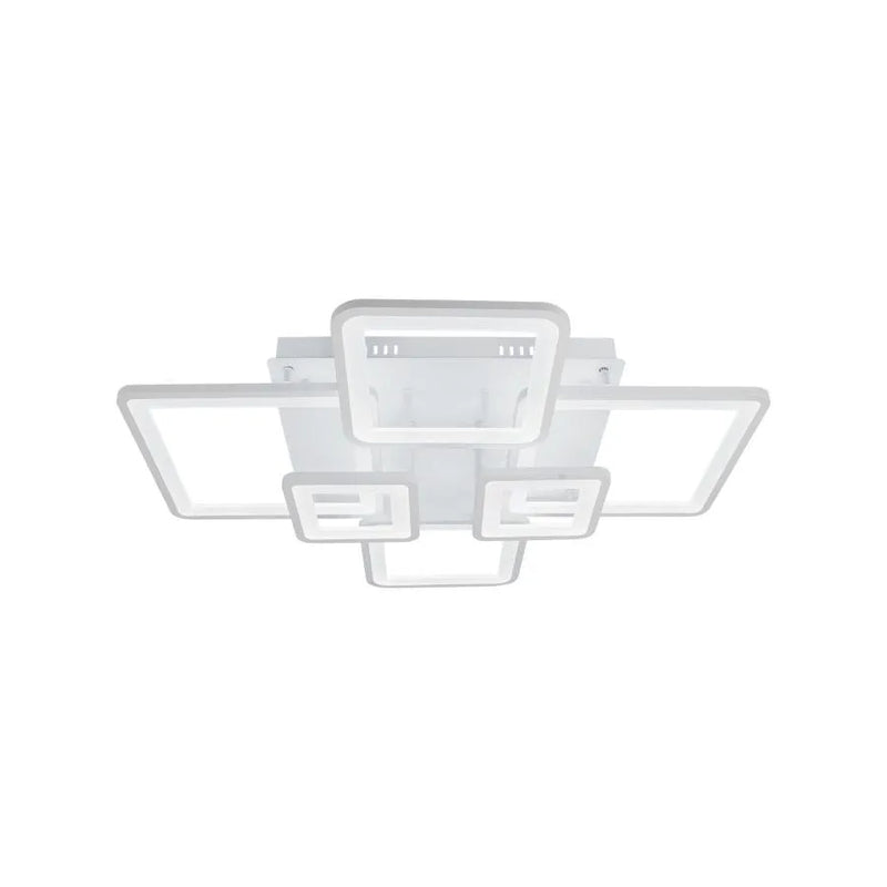 Lustra LED cu telecomanda ELLA 124W, 6 Patrate, lumina Rece/Calda/Neutra, Dimabila, Alb-6