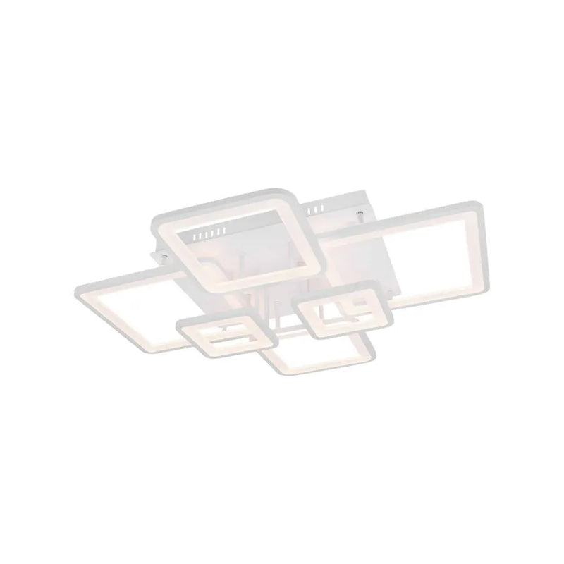 Lustra LED cu telecomanda ELLA 124W, 6 Patrate, lumina Rece/Calda/Neutra, Dimabila, Alb-5