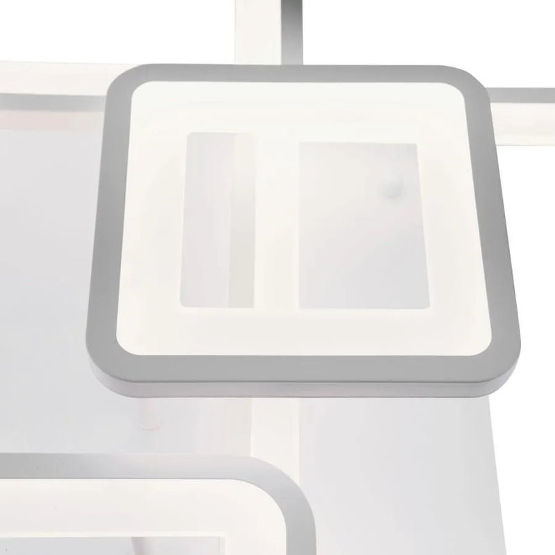 Lustra LED cu telecomanda ELLA 124W, 6 Patrate, lumina Rece/Calda/Neutra, Dimabila, Alb-2