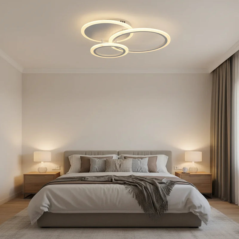Lustra LED cu telecomanda LUCY 45W, 3 Cercuri, lumina Rece/Calda/Neutra, Dimabila, Alb-3