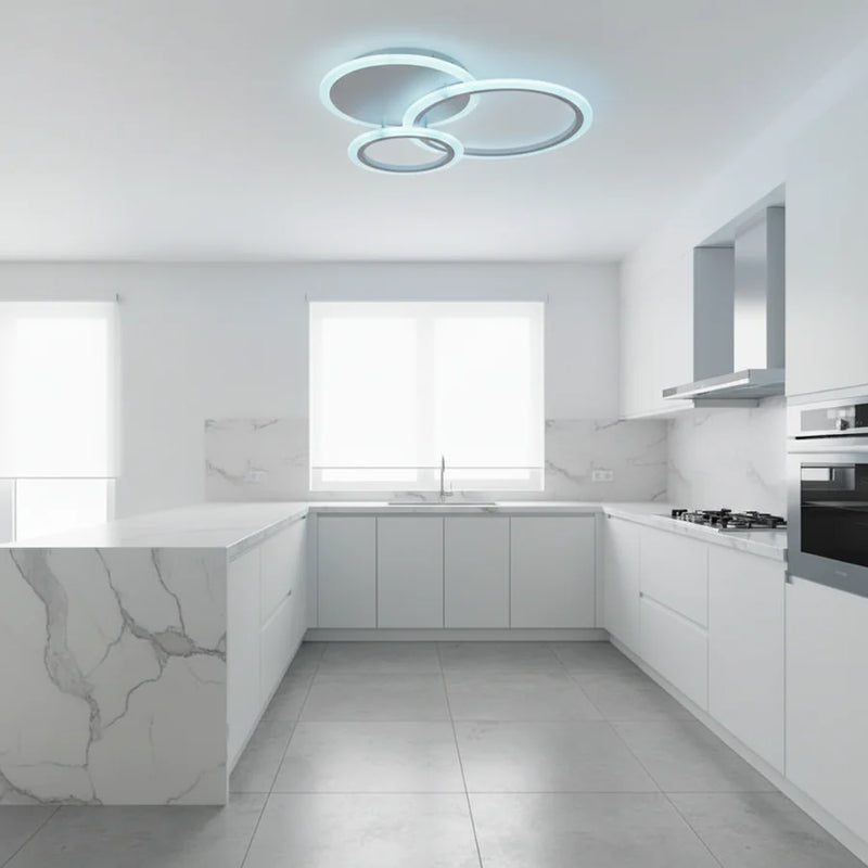 Lustra LED cu telecomanda LUCY 45W, 3 Cercuri, lumina Rece/Calda/Neutra, Dimabila, Alb-2
