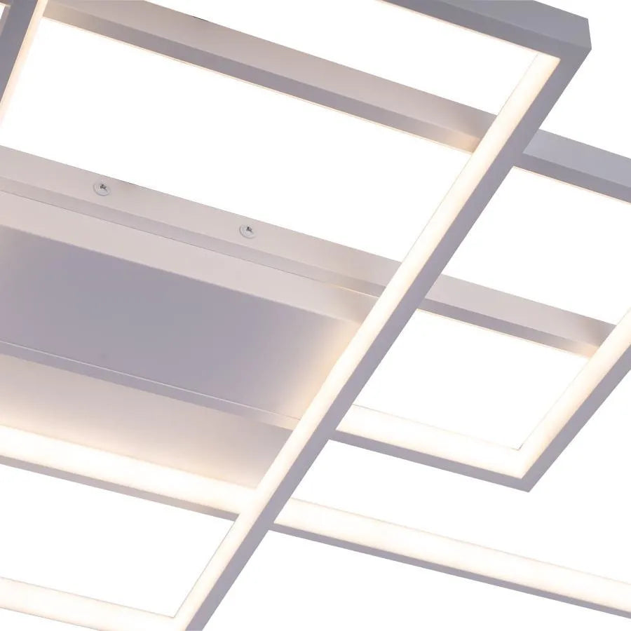 Lustra LED cu telecomanda LANDEN 184W, 3 Elemente, lumina Rece/Calda/Neutra, Dimabila, Alb