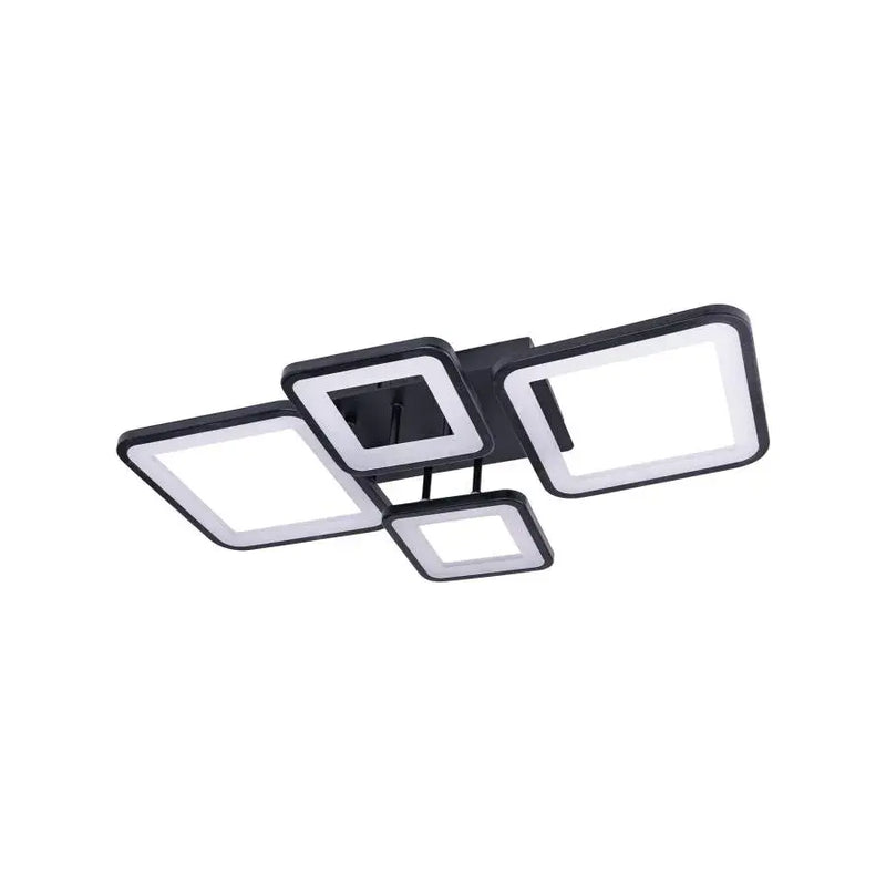 Lustra LED cu telecomanda ELLA 67W, 4 Patrate, lumina Rece/Calda/Neutra, Dimabila, Negru-8