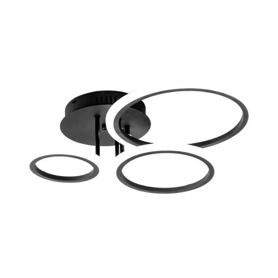 Lustra LED cu telecomanda BETTY 40W, 3 Cercuri, lumina Rece/Calda/Neutra, Dimabila, Negru