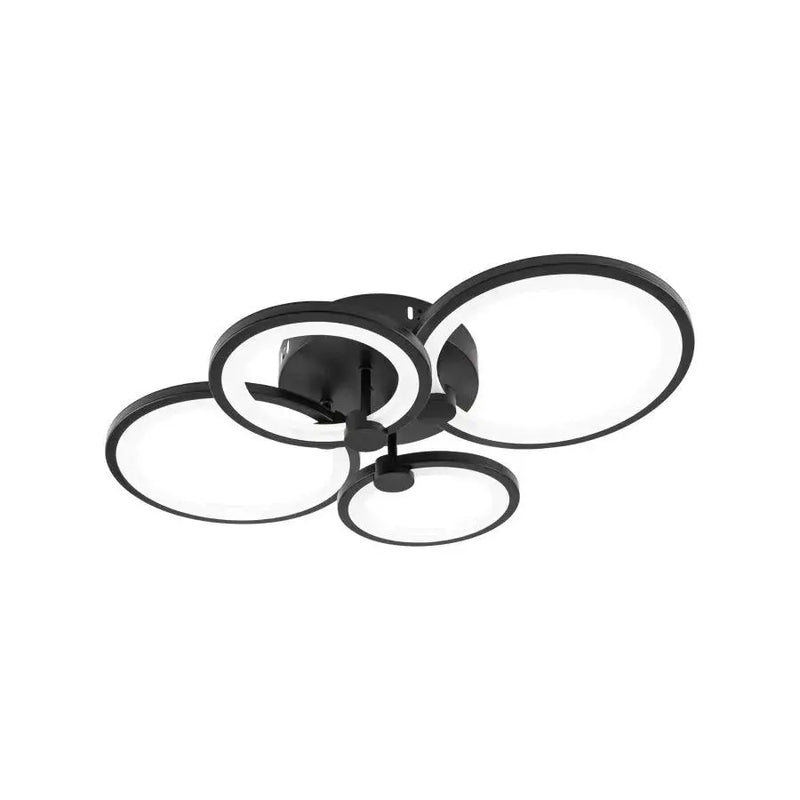 Lustra LED cu telecomanda ALANI 88W, 4 Cercuri, lumina Rece/Calda/Neutra, Dimabila, Negru-3