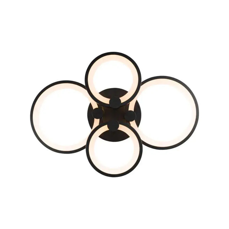 Lustra LED cu telecomanda ALANI 88W, 4 Cercuri, lumina Rece/Calda/Neutra, Dimabila, Negru-4