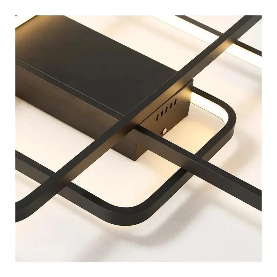 Lustra LED cu telecomanda AXIS 95W, 3 Elemente, lumina Rece/Calda/Neutra, Dimabila, Negru